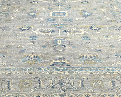 12x15 Feet Ziegler Gray Afghan Hand Knotted Wool Area Rug